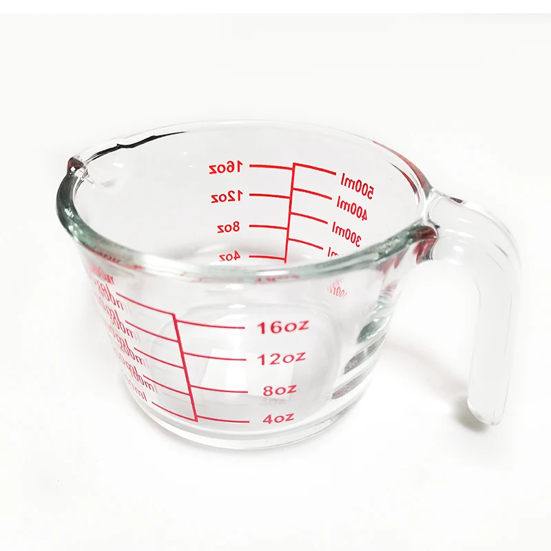 Thickened High Borosilicate Glass Graduated Cup Kitchen Milk Cup Heat Resistant Microwave Safe with Lid Measurement Cup for C... view 4