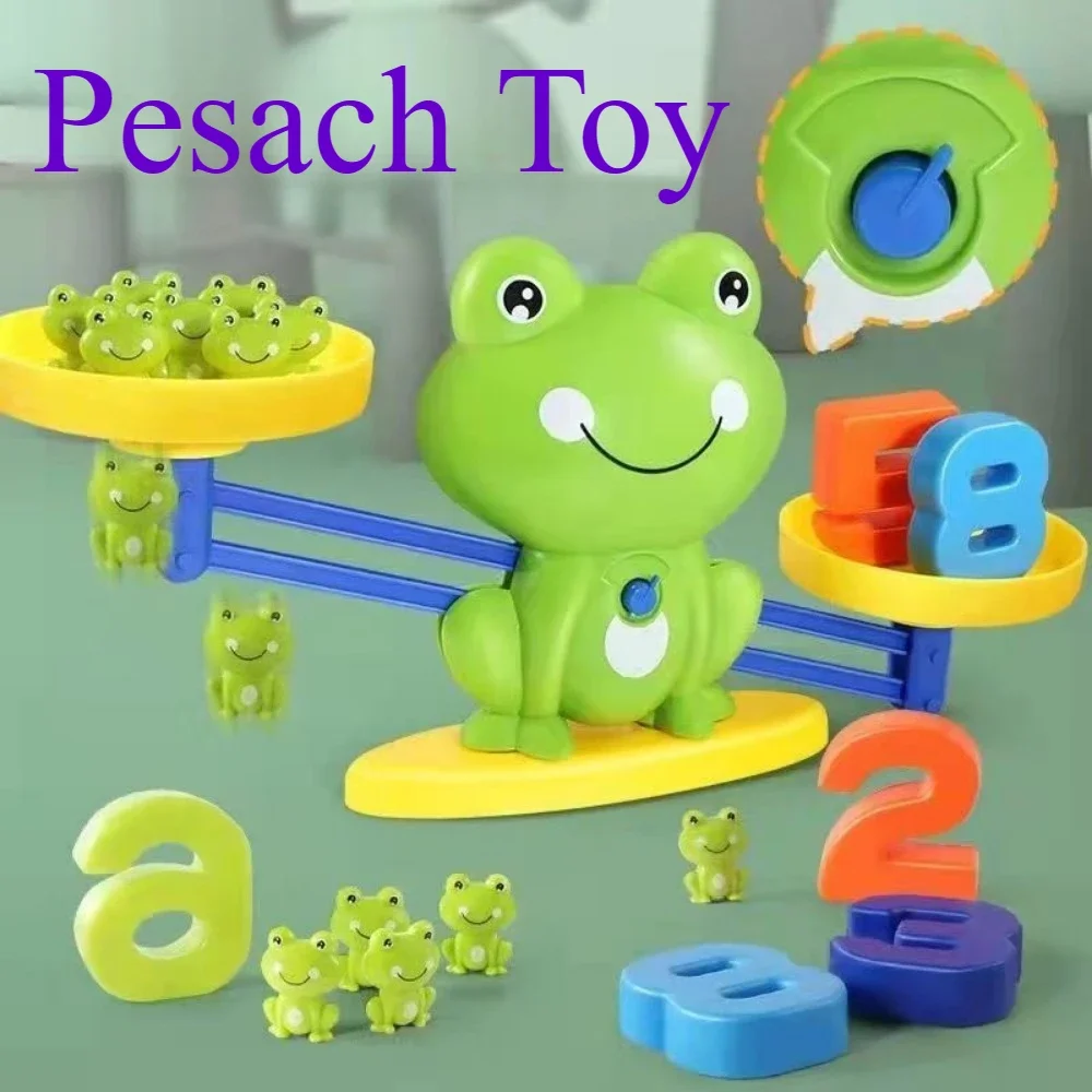 Passover Frog-shaped Digital Balance Toy for Kids, Jewish Pesach Purim Mental Arithmetic Exercise Educational Puzzle