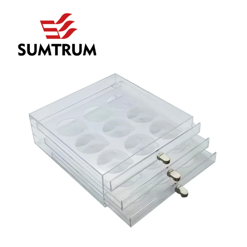 Custom.Customized Transparent Acryl Brillen Display Box Mode Angepasst Objektiv Display 27 stücke Linsen Display Box