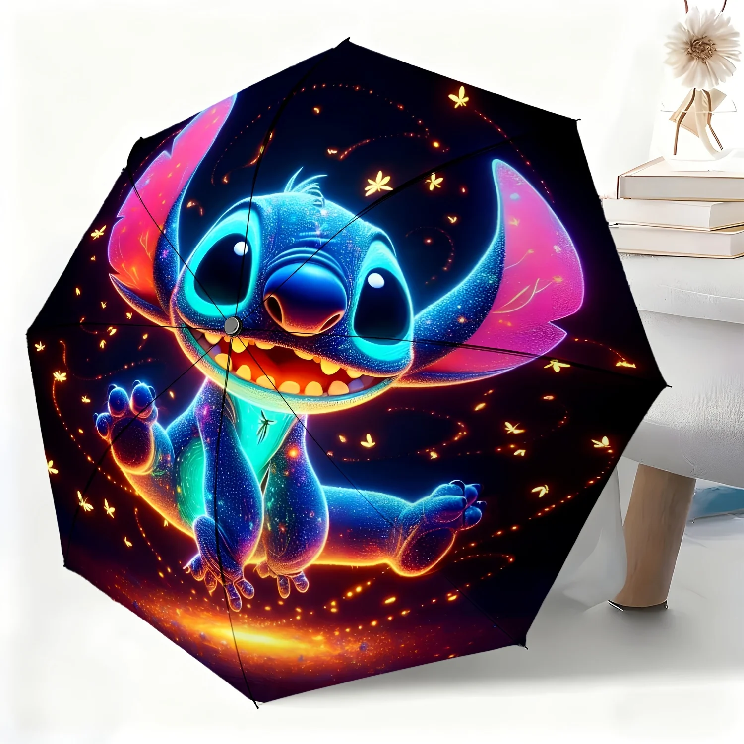 

Автоматический зонт с изображением Стича от Disney, 1 шт. | Всепогодный, портативный складной зонт, идеально подходит для Рождества и дня рождения.