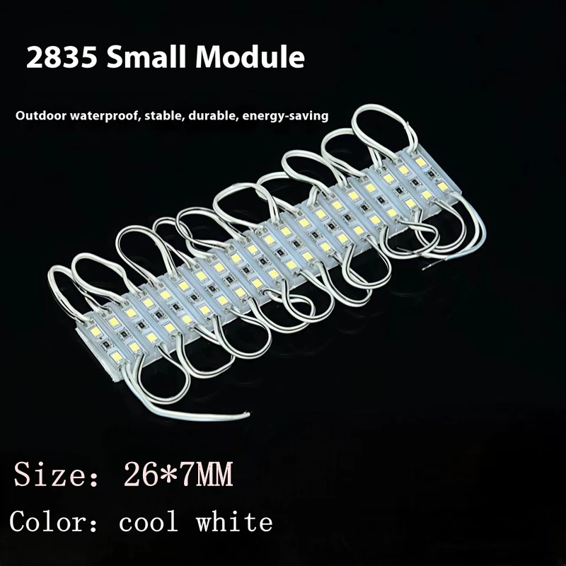 20pcs mini 2835 led module DC12V 26*7mm 0.6W 2led  module light Outdoor waterproof module  Advertising Light Sign Backlight