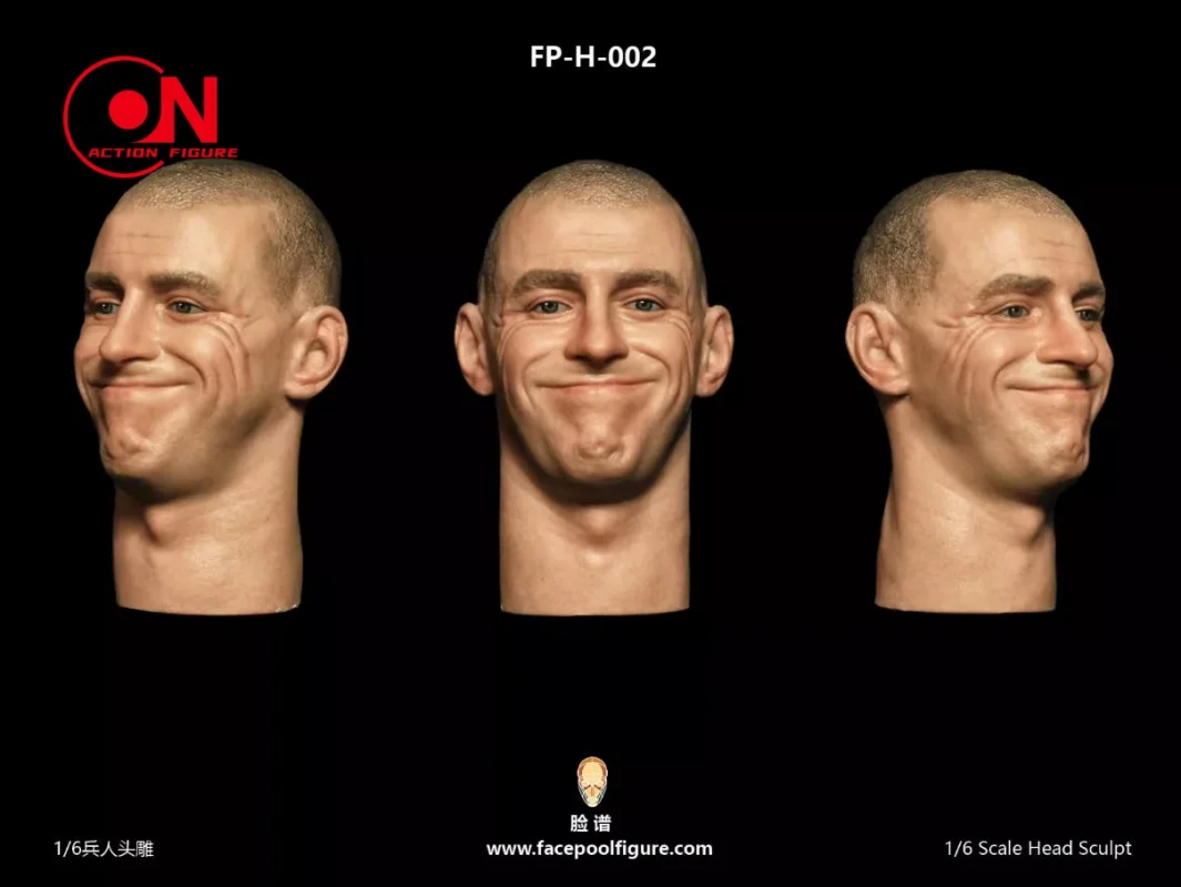 Scultura Testa Maschile con Espressione FP-H-002 in Scala 1/6, Adatta per Action Figure da 12 Pollici