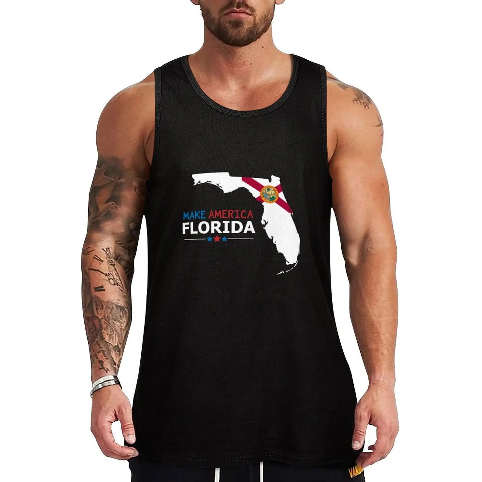 Make America Florida desantis 2024 Tank Top Fitness Workout Tank Top Breathable Muscle Fit Shirt
