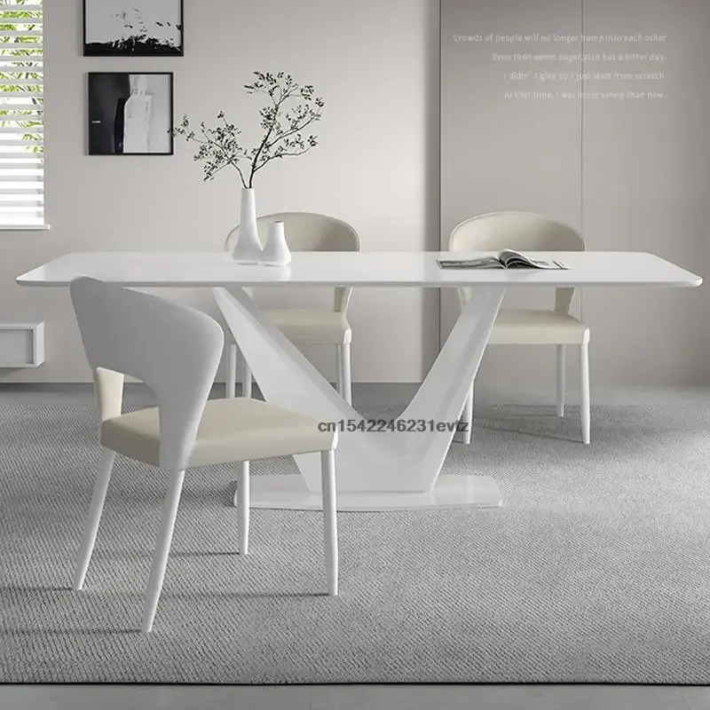 Designer Dining Table Rectangular Table Large Apartment Modern Home Furniture Minimalist Kitchen Marble Table Mainland China