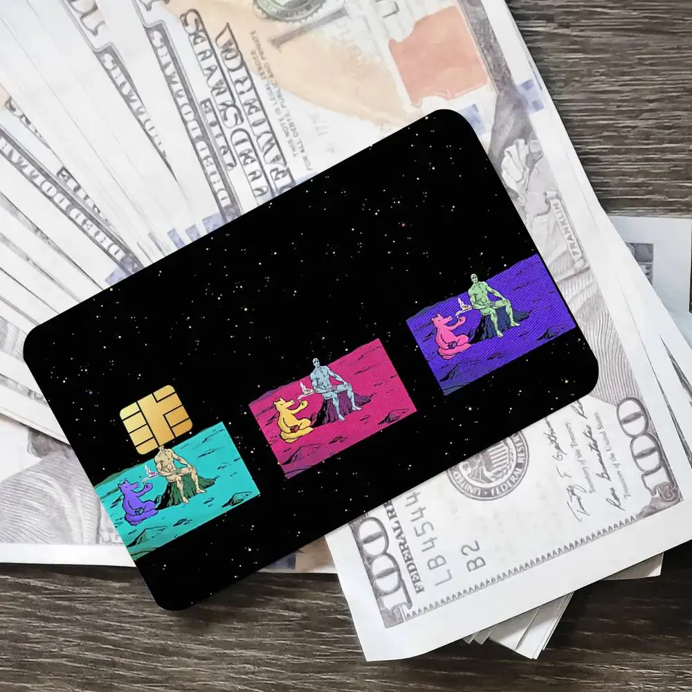 الأزياء Q-Quasimoto ملصق الائتمان الجلد غطاء بطاقة ملصقات 4 قطع فيلم حافلة تمرير الجبهة الديكور البنك الخصم للماء