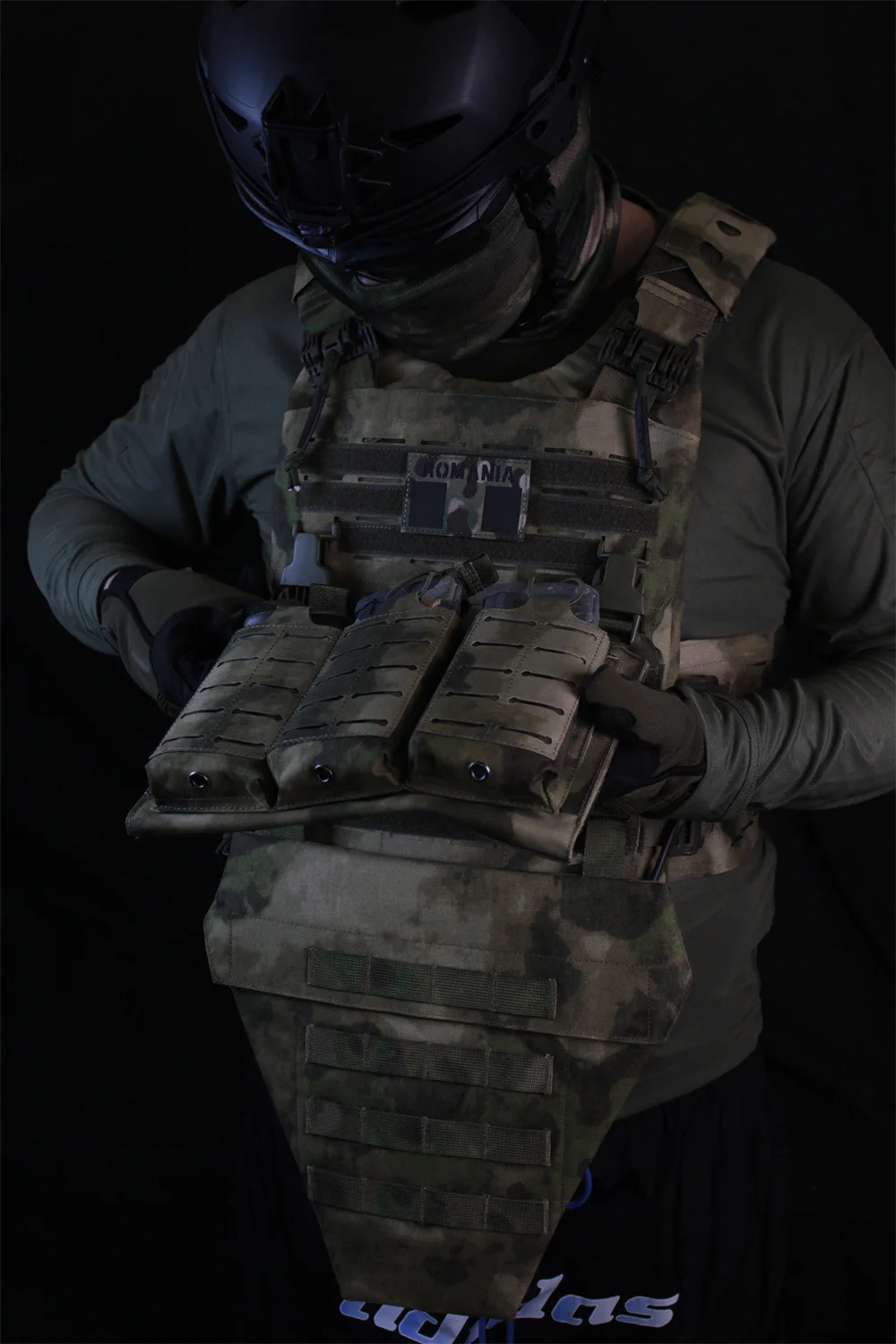 Imagen 7: ATFG MC Camo LAP Panel 500D Nylon Delustered protección táctica de la ingle MV bolsa de plataforma inferior del Abdomen bolsa de ingle Molle LAP