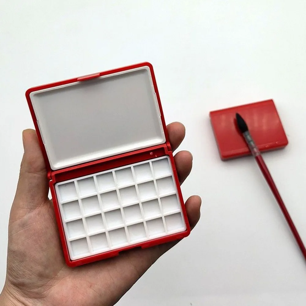 أدوات الرسم 12/24 شبكة صندوق ألوان مائية صغير فارغ المحمولة اللوحة صندوق الصباغ 1 مللي الفنان السفر رسم لوحة الفنان استخدام #1