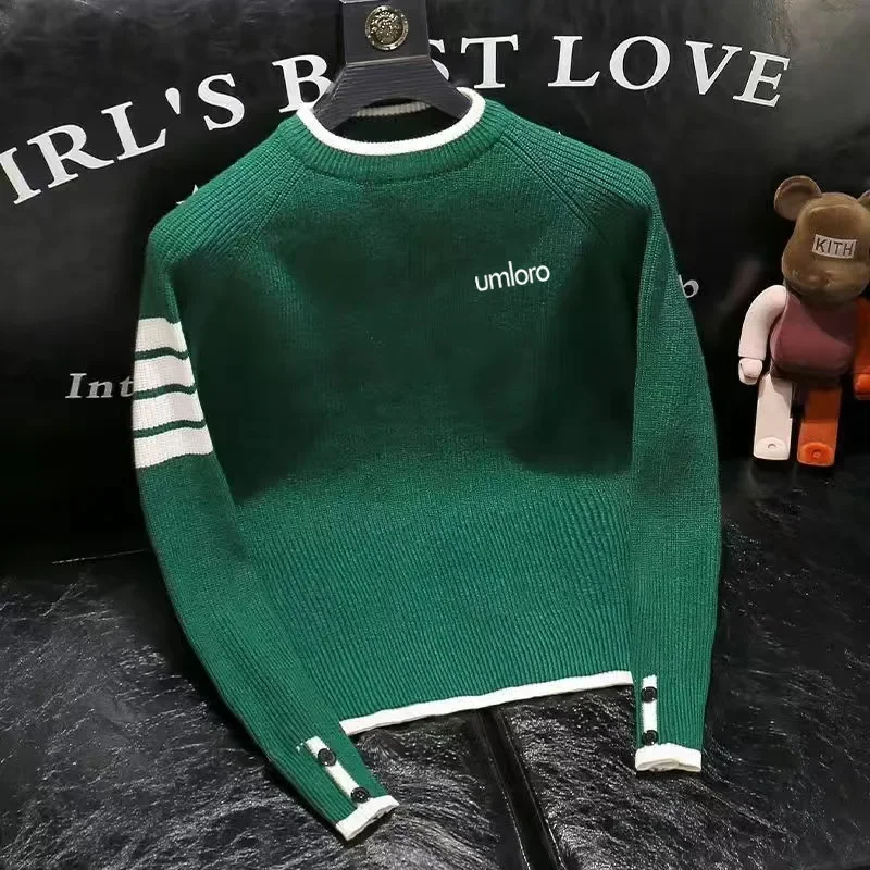 Korean Men\'s Windproof Knit Blouse Autumn Golf Wear Men 2024 High Quality Golf Sweater Fashion Cultivate Oneself Knit Top