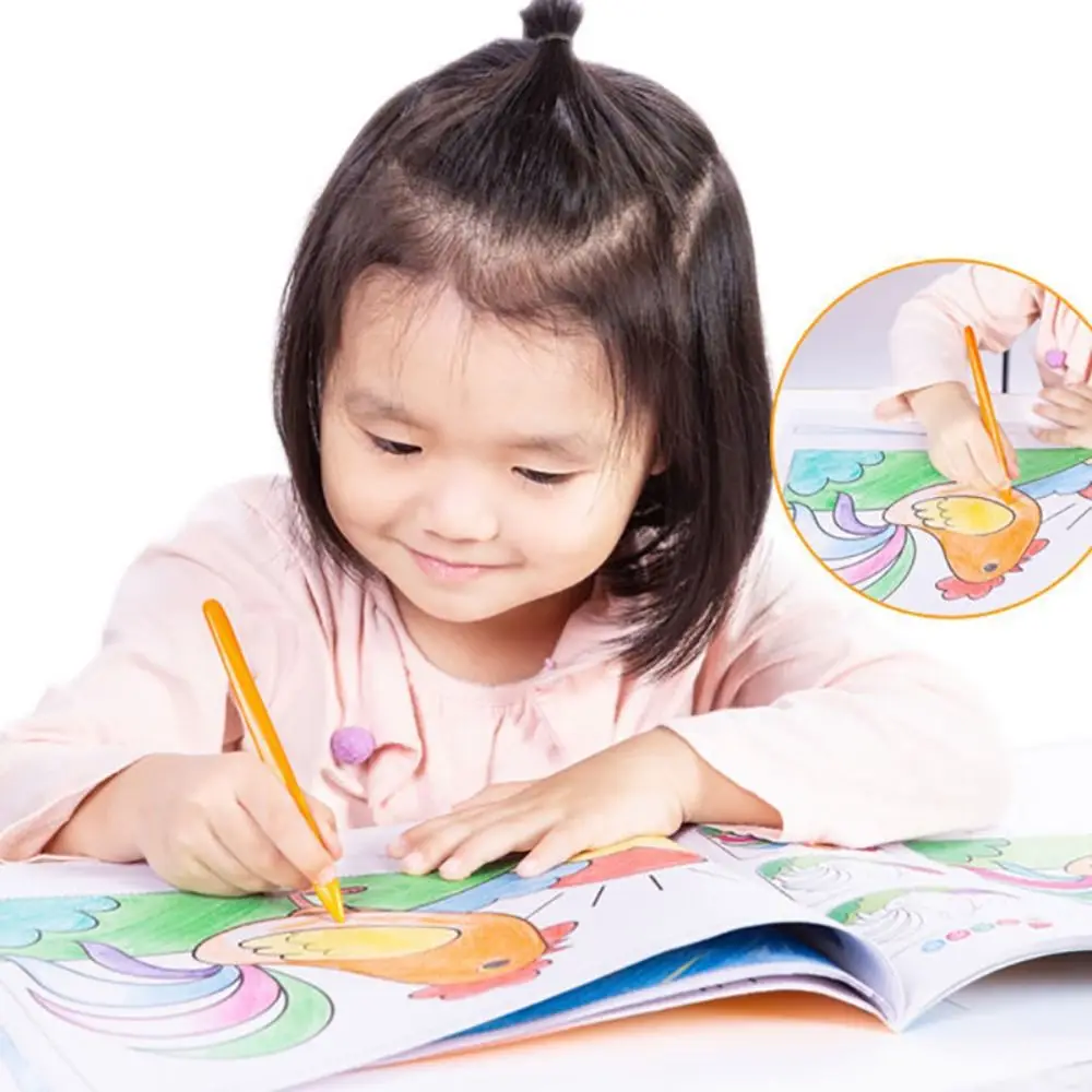 6/12/24/36 Colors Plastic Plastic Crayon Do Not Dirty Hands Washable Painting Tools Triangular Shaped Erasable Colored Crayon