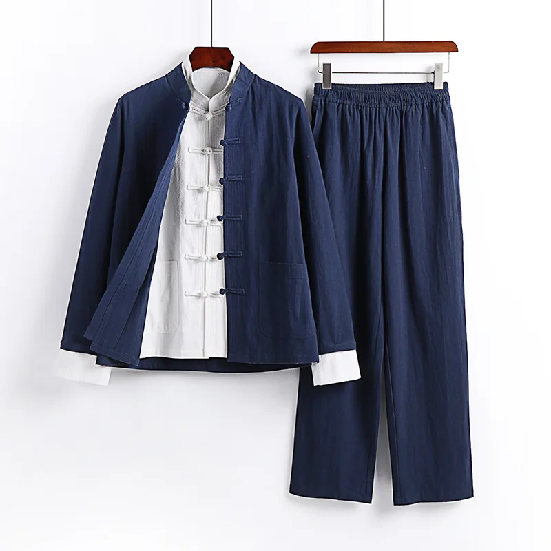 

Men's Suit Spring Cotton Long Sleeve Suit Chinese Style Men Clothing Suit