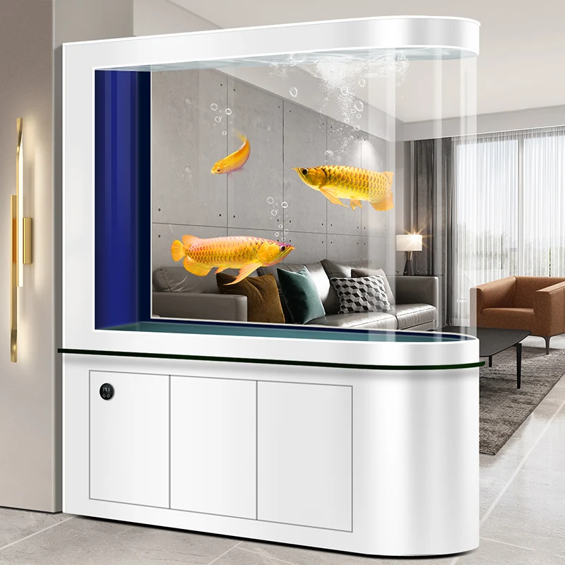 

Bullet bottom filter fish tank large living room household partition screen entrance integrated forming aquarium smart new model