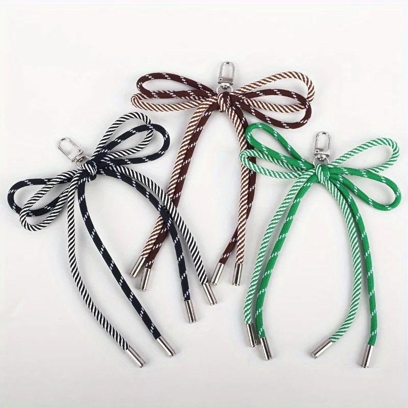 Kontrastreiche Farben, süßer Schlüsselanhänger mit Schleife, Auto-Schlüsselanhänger, Taschenanhänger, Geldbörsen-Accessoires, Handy-Dekorationen.