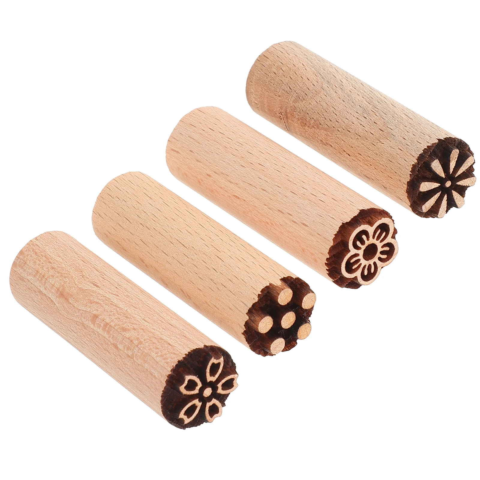 

4pcs 1 5cm E F Patterns Moon Cake Stamp Wooden Pastry Print Molds Craft Dessert Making Stamping Tools COOKIECakeSoap