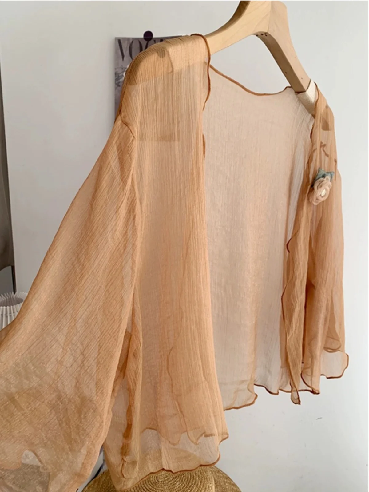 Spring Summer Short Thin Cardigan Outerwear Sun Protection Cold Style Floral Lantern Travel Retro New Chinese Style Women's Top
