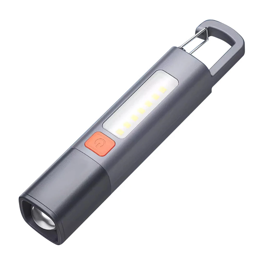 Super Bright Flashlight with Hook Mini Portable LED Torch USB Charging Ultra Bright LED Torch 300LM for Outdoor Hiking Fishing