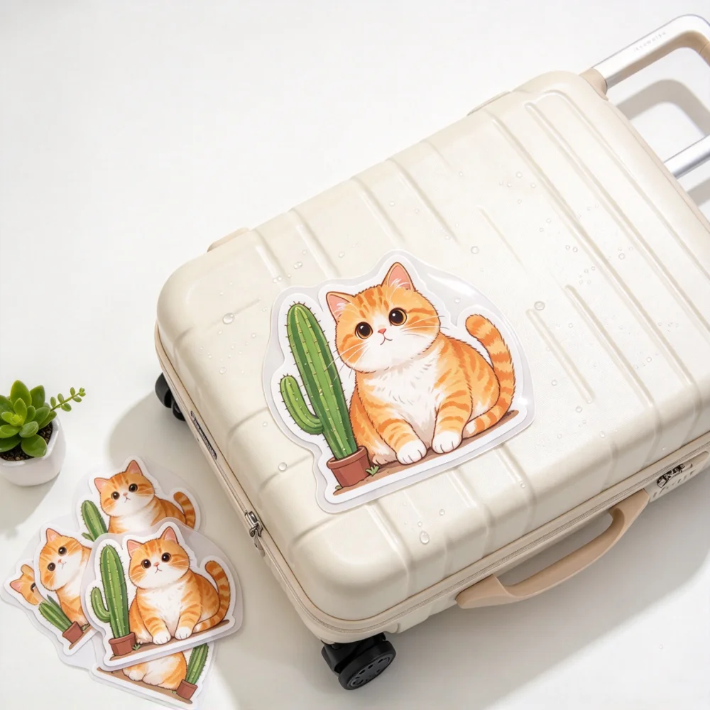 Custom Sticker Your Logo Text Tag PVC Label Vinyl Waterproof Computer Luggage Self Adhesive Personalized Die Cut Stickers view 6