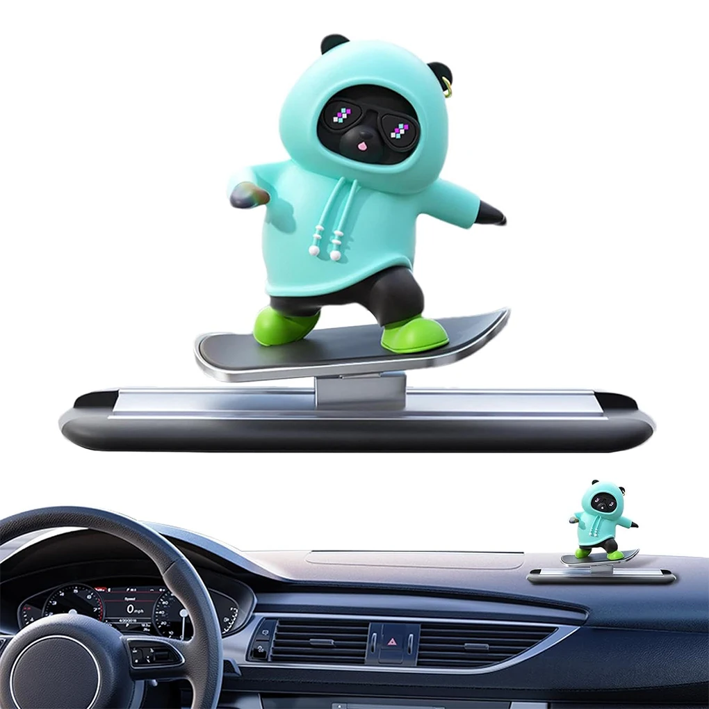 Dashboard Car Ornaments Central Screen Ornament Skateboard Bear Ornaments Cute Car Cartoon Interior Decoration