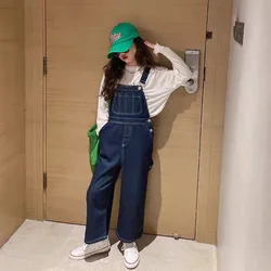 New Spring Fall Girl Jeans Overalls For Teens Kids Denim Rompers Child Denim Jumpsuits Children Jeans Pants for Girls Overalls