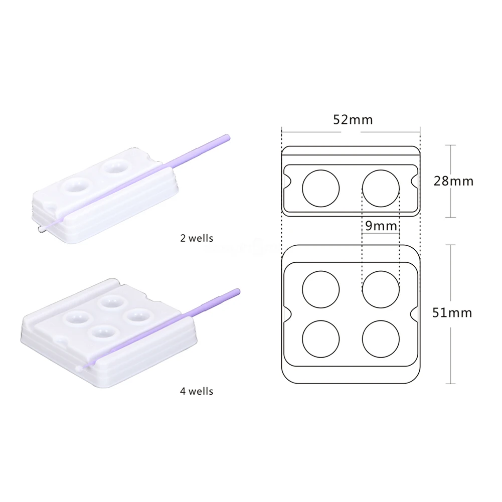 200pcs Dental Disposable Mixing Wells Bonding Resin Adhesive 2 well/4 wells Dentistry Tray dental lab