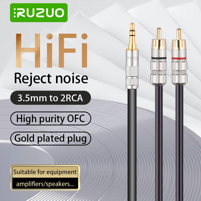 Kabel RCA radio HiFi 3.5mm do 2RCA kabel Audio AUX RCA 3.5 Jack rozdzielacz do wzmacniaczy Audio kino domowe DVD przewód głośnikowy