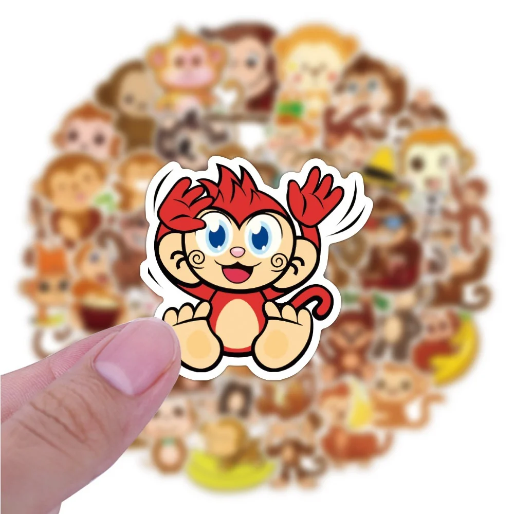 10/30/50PCS Cartoon Cute Monkey Animal Graffiti Creative Sticker Desk Guitar Computer Refrigerator Waterproof Sticker Wholesale