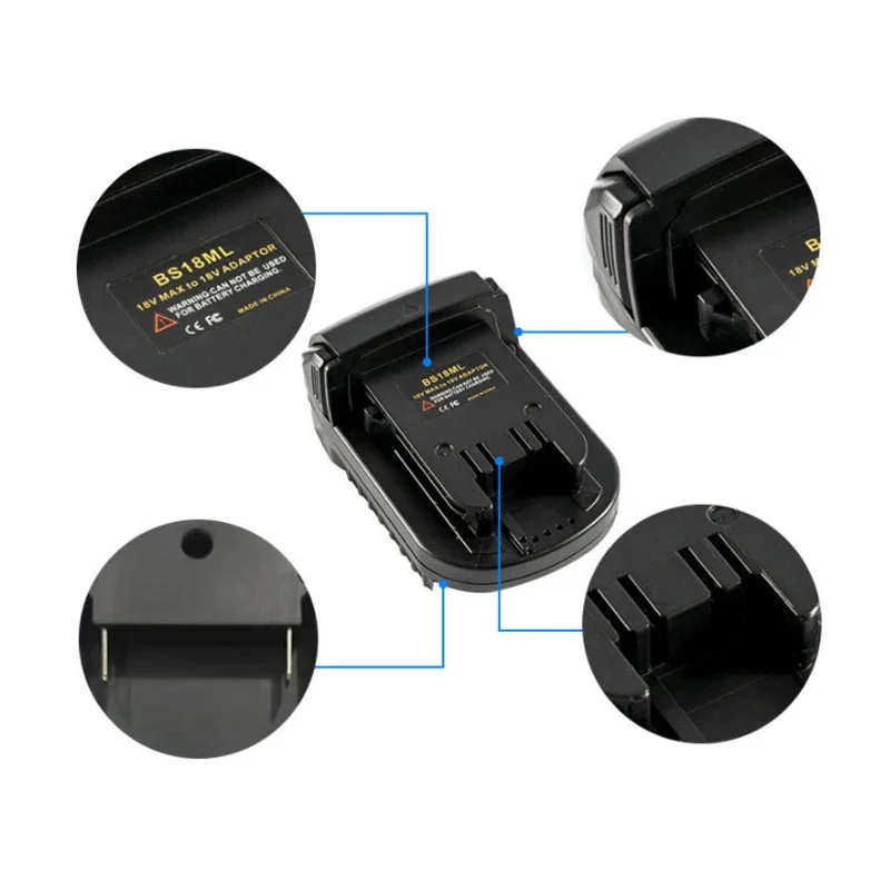 ZWINCKY Battery Adapter For Bosch BAT 18V Li-Ion Battery Convert To For Milwaukee 18V Lithium Power Tool Converter BS18ML