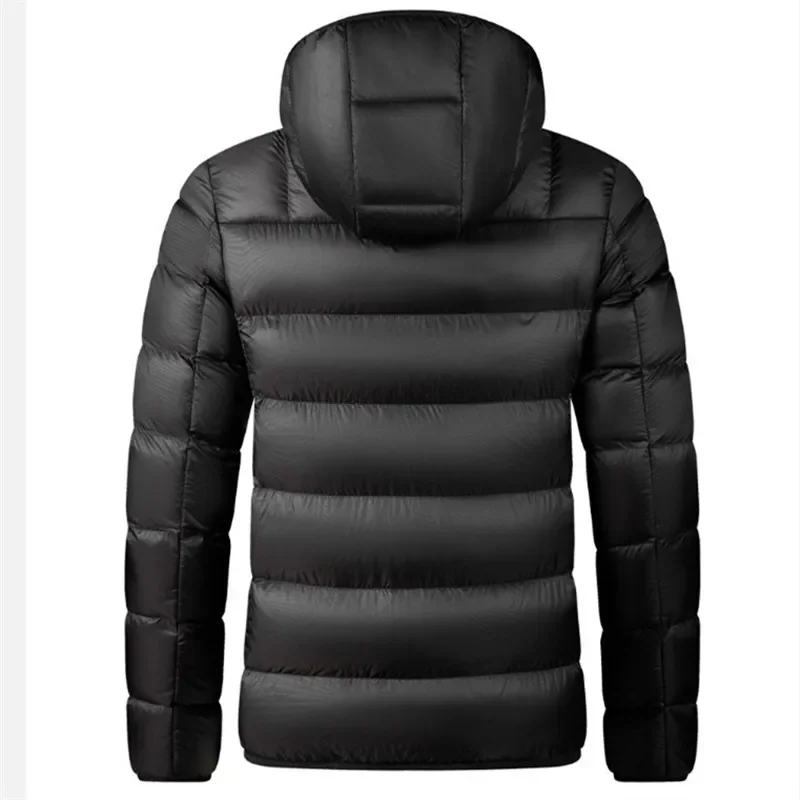 LIBIELIY Autumn Winter Men's Warm Hooded Parkas Hat Detachable Jackets Coats Men Solid Casual Windproof Waterproof Parkas Outwea
