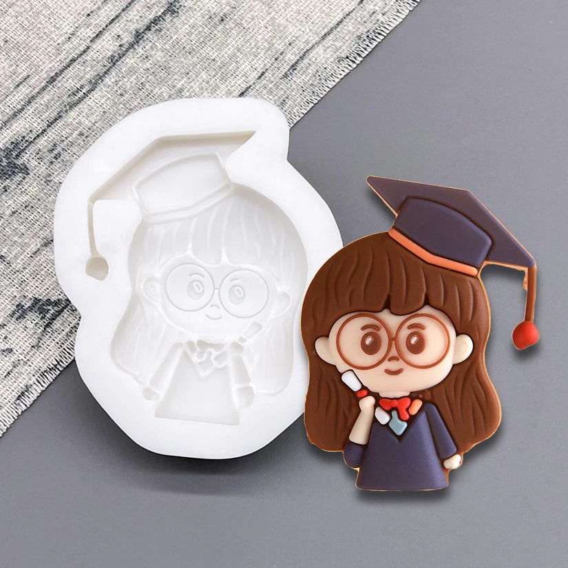 Graduation Series Silicone Sugarcraft Mold Resin Tools Cupcake Baking Mould Fondant Cake Decorating Tools