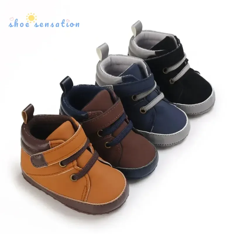 Meckior Frühling Herbst Baby Boy Sneakers Mid-Top Anti-Rutsch-Soft-Sohlen Retro Baby Boy Mädchen Schuhe Kleinkind Kinder Freizeit schuhe