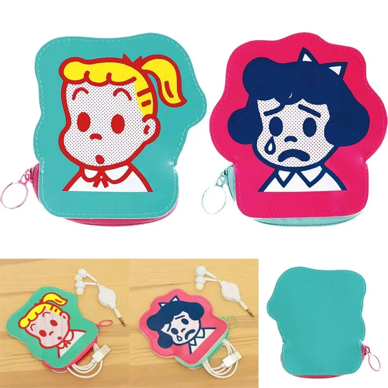 Harada Harada anime PU cuir mignon pendentif porte-monnaie porte-monnaie sac de rangement dessin animé en cuir PU fermeture éclair porte-monnaie cadeaux nouveau