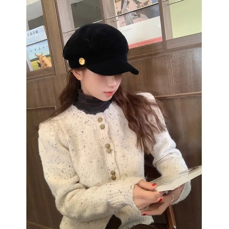 

Women's Short Sweater Cardigans Autumn and Winter New Design Sense Niche Top Jacket Girl Cute Versatile Cardigan Female