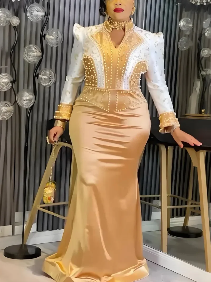 

Plus Size Evening Dresses for Women African Luxury Gown Elegant Turkey Muslim Wedding Party Long Dress Ankara Ladies Clothing