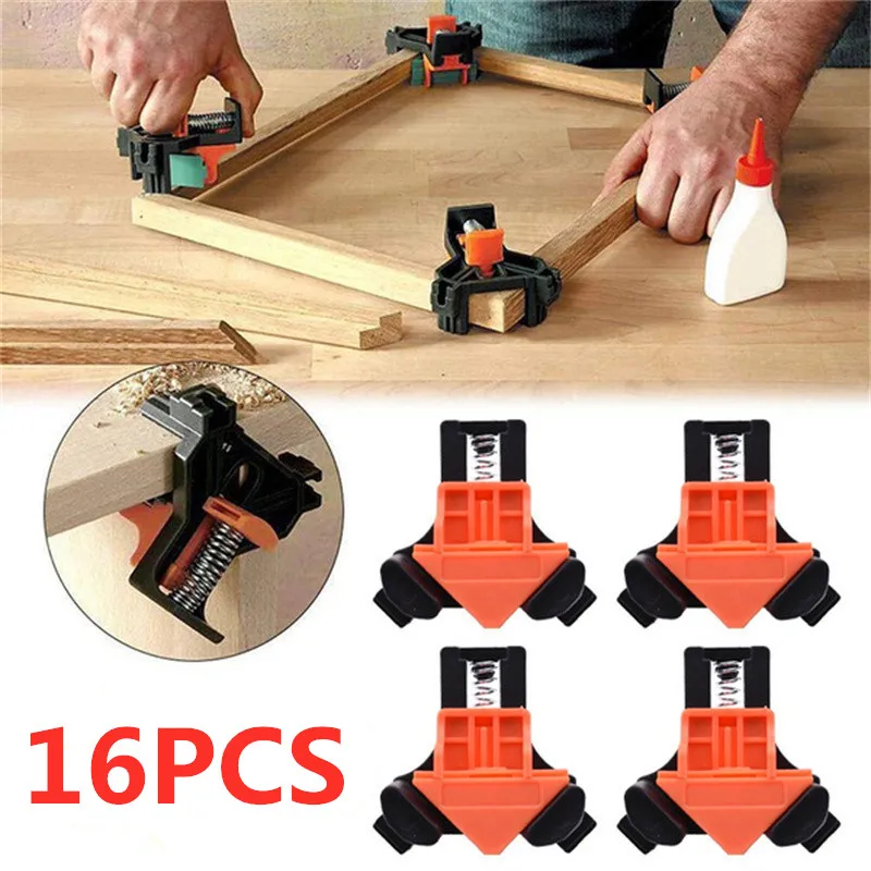 

4pcs 90 Degree Right Angle Clamp Fixing Clips Picture Frame Corner Clamp Woodworking Hand Tool Pipe Clamp Positioning Fixture