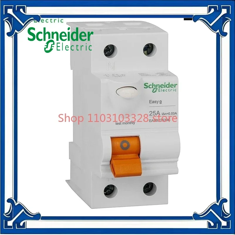 Schneider EASY9B 230VAC 2P25A 40A 63A 30MA Leakage Circuit Breaker Protectio Switch Residual Current Operation Protection Device