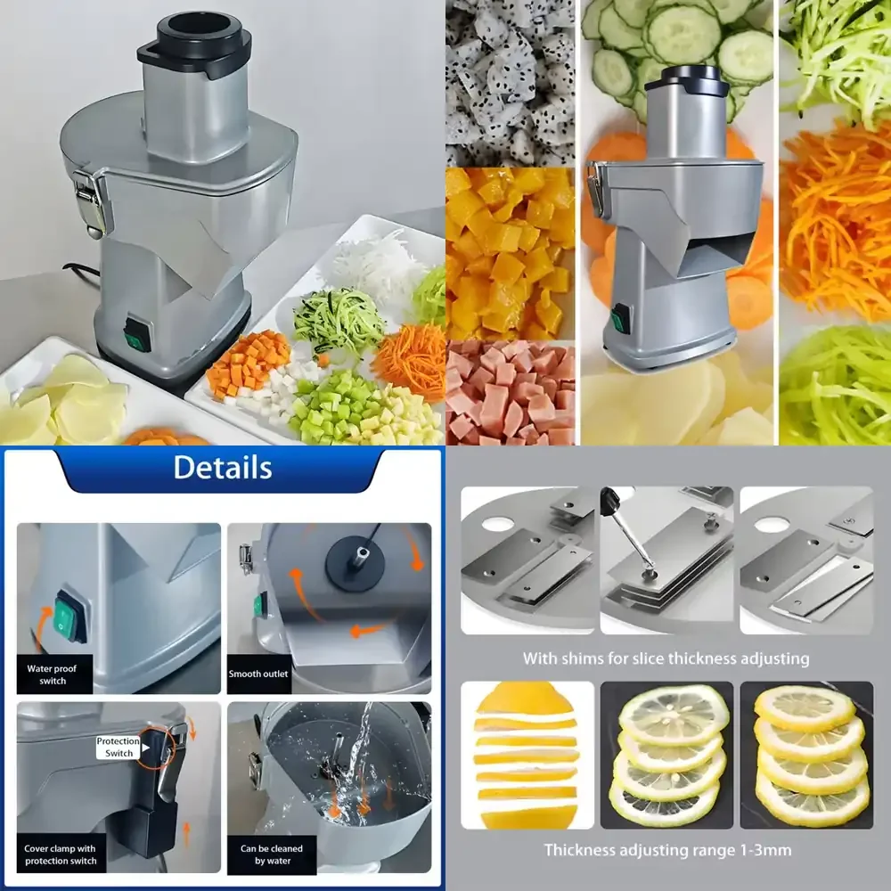 Electric Vegetable Pumpkin Cutter Slicer Chopper Tabletop Potato Cucumber Chopping Dicing Shredding Slicing Cutting Machine