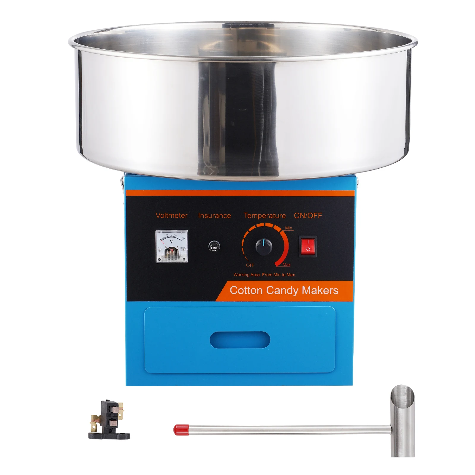 1000W Machine  barbe papa électrique Machine  fil à bonbons commerciale avec bol en aci