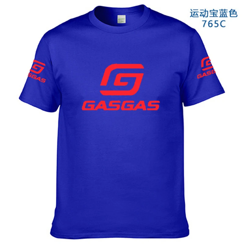 100% cotton T Shirt GasGas motorcycle print Men Short-sleeved Polo Shirt Breathable Business Fashion T-Shirt Male Brand Clothes