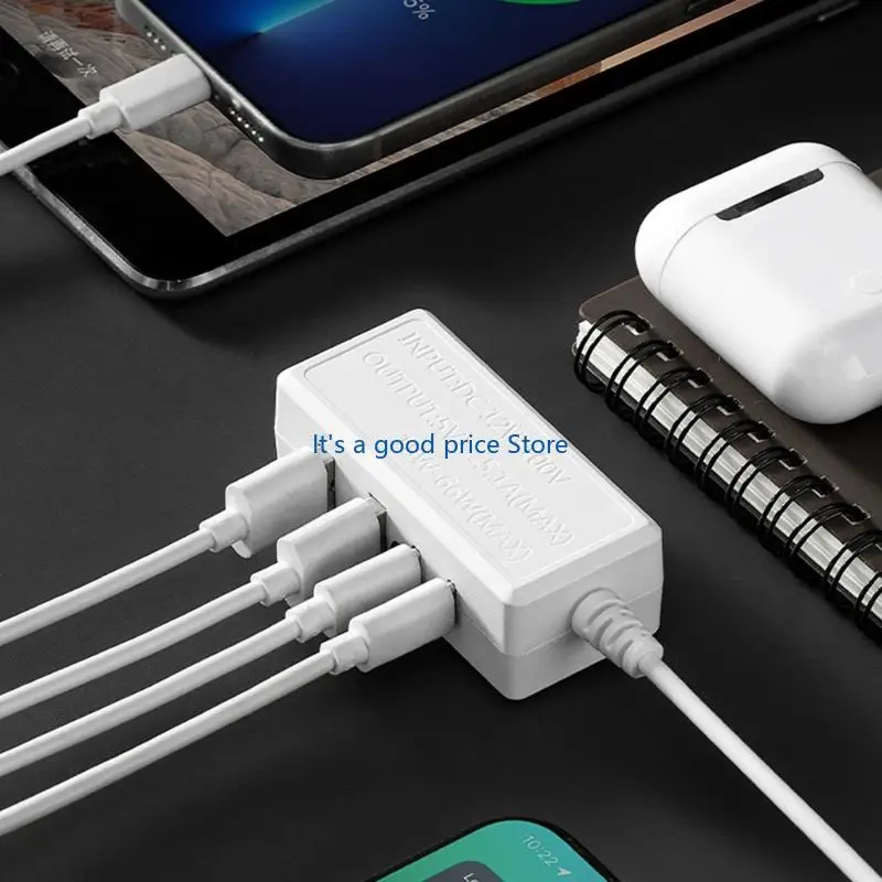Waterproof 4 Port USB Type C Dock Base For Electric Bike Motorcycle 12V-100V To 5V Converter For Outdoor Use