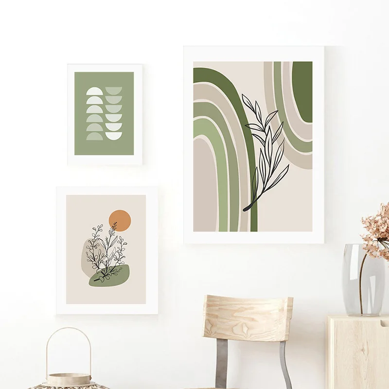 

Healing abstract art Morandi color canvas painting decoration living room bedroom porch