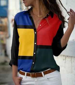 אלגנטי Loose חולצות לנשים אופנה מקרית נשים חולצות חדש מודפס חולצות נשים