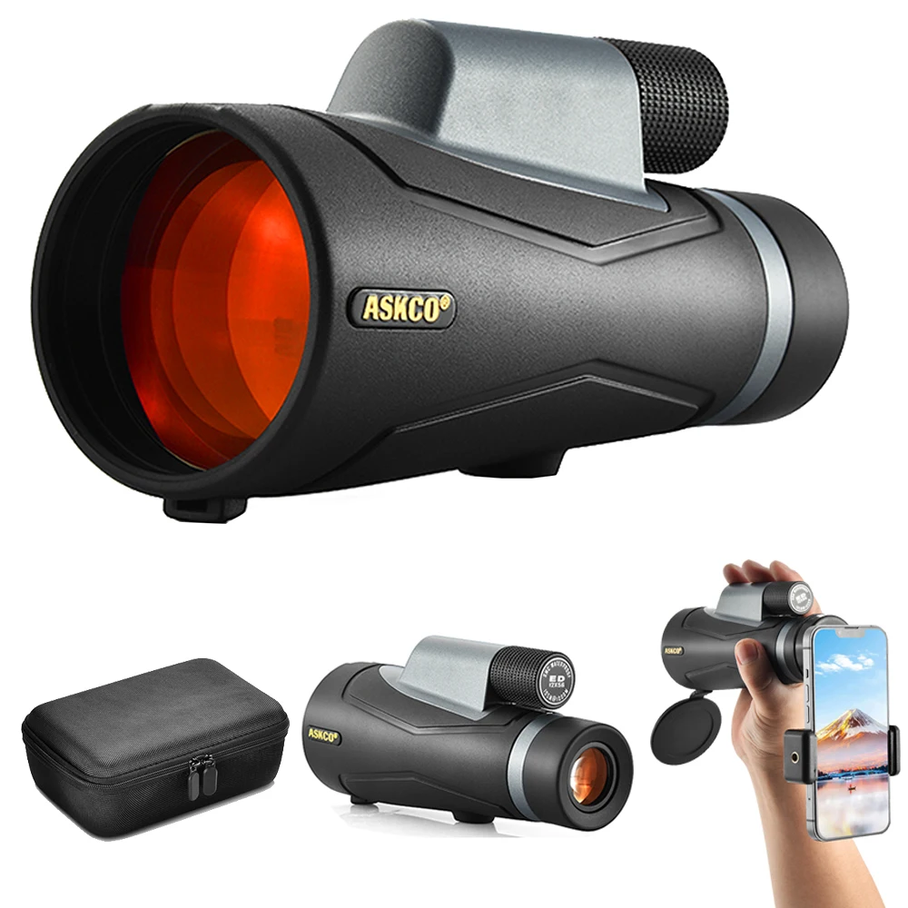 10x56/12x56 ED Lens Monocular Telescope for Adults With Smar
