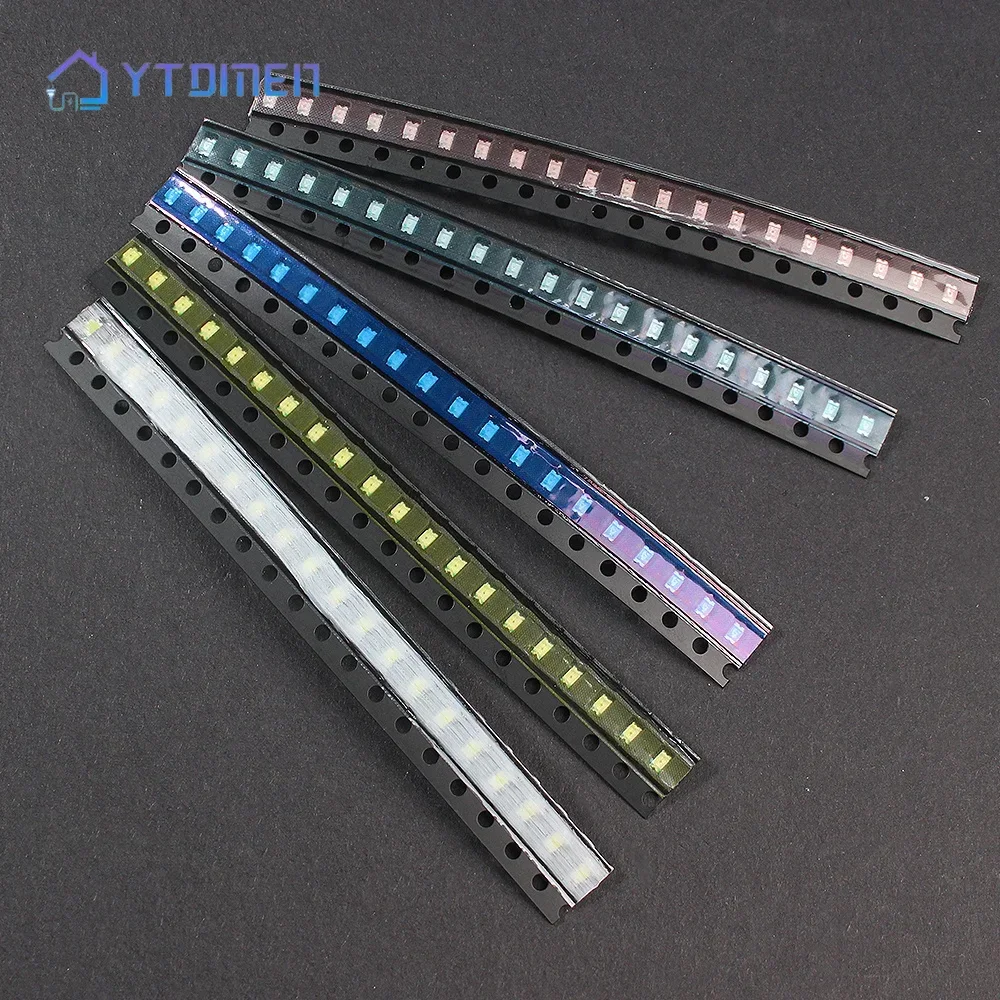 100 Stück SMD LED 0603 & 0805 5-farbig Weiß Gelb Rot Blau Grün Digitale Produkte LED-Anzeigebildschirme Elektronisches Diy-Zubehör