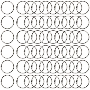 루즈 리프 바인더 링, 니켈 도금 강철 책 링, 가정, 학교 또는 사무실용, 인덱스 카드 링, 50 개, 1 인치
