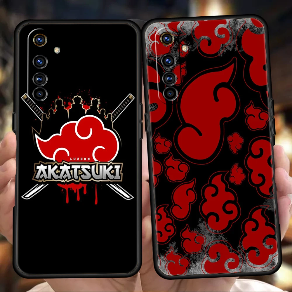 A-Akatsuki Cloud Phone Case for Oppo A17 A12 A57 A74 A16 Find X5 X6 A52 A53 A54 A15 Reno 6 Z 7 Pro A9 2020 5G Silicone Shell Bag