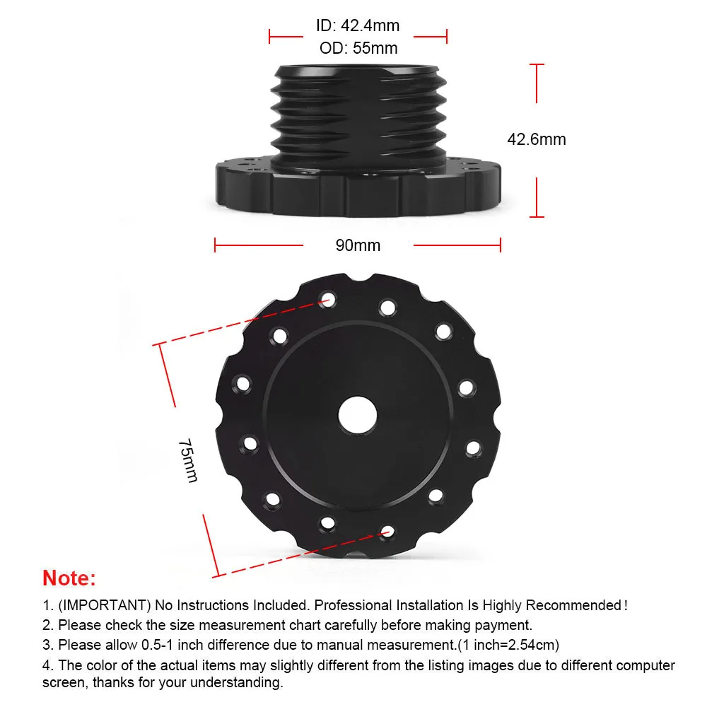 Aluminum 75MM Steering Wheel Adapter Sim Racing Gaming Steering Wheel Adapter for Thrustmaster T300, T500, TS-PC, TS-XW