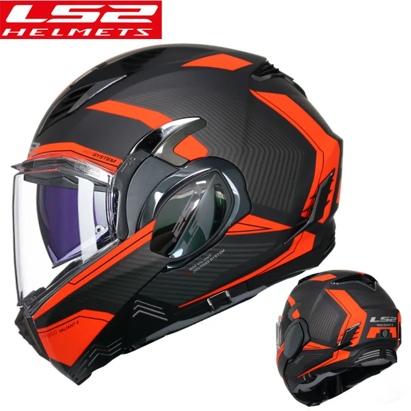 LS2 motorcycle helmet fully covered open face helmet for men women motorcycle racing double mirror full face helmet FF900