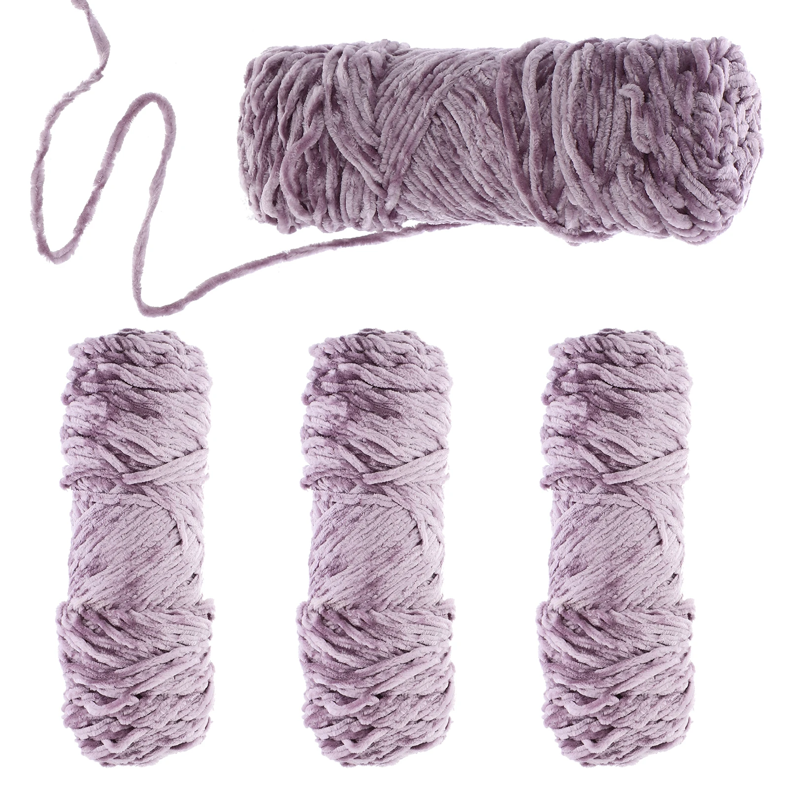 

4 Pcs Gold Velvet Yarn Crochet Thread Material Chenille H Knit DIY Wool Scarf Hat Animal Clothes Warm Portable