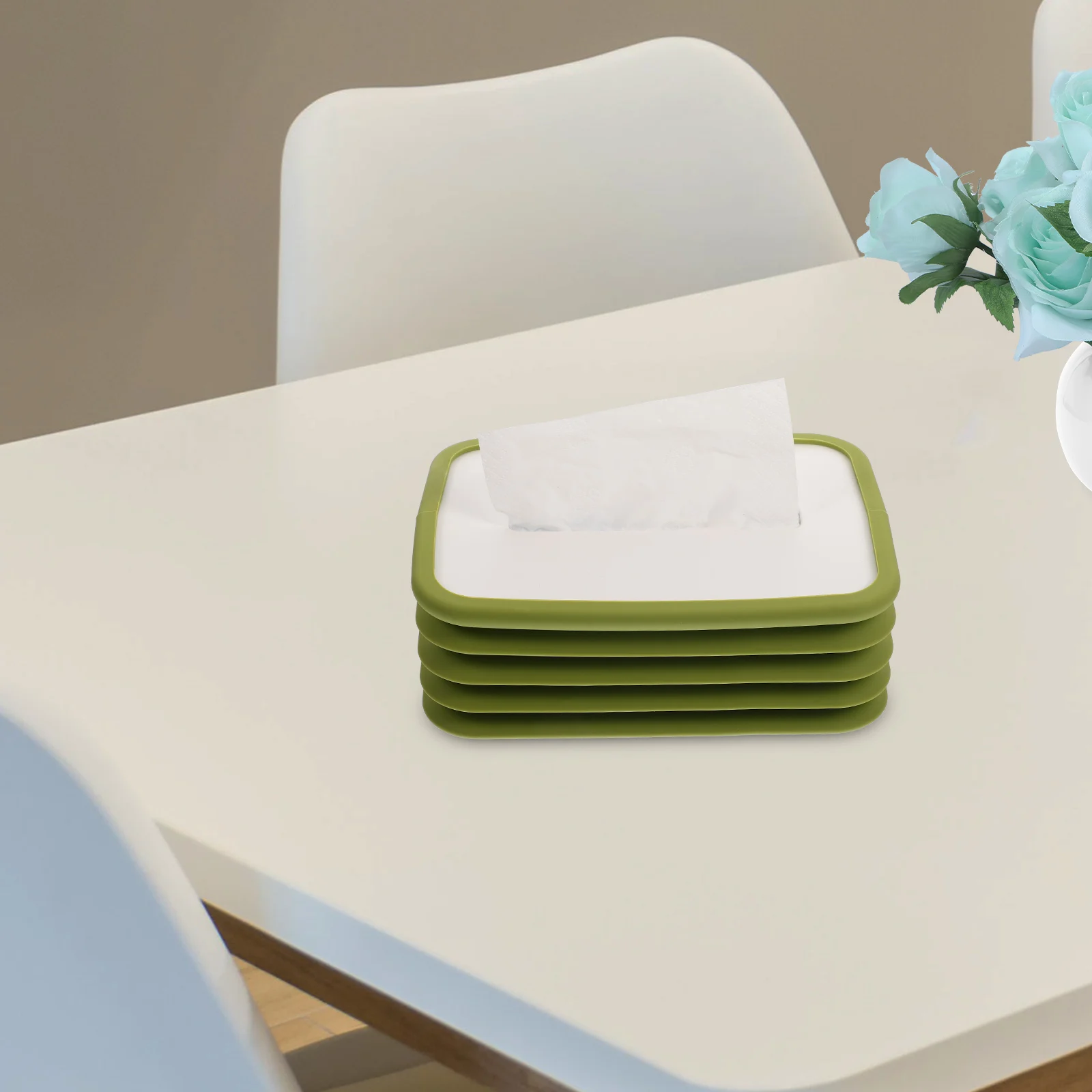 

Folding Tissue Box Silicone Holder Napkin Storage Case Decorative Rectangle Dispenser Cube Boxes Travel Paper Towel
