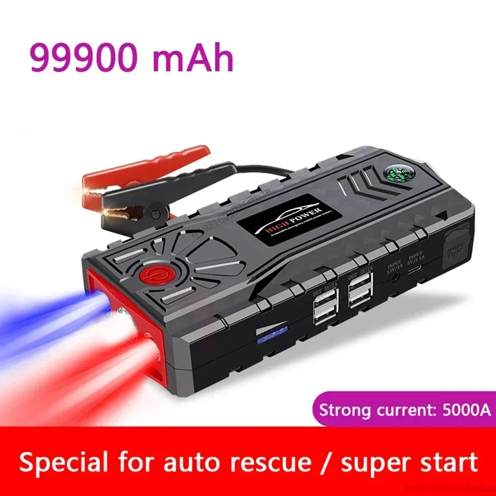 5000A Car Jump Starter 99900mAh Power Bank Station For Auto Emergency Battery Booster Charger Diesel Petrol Cars Start Camping