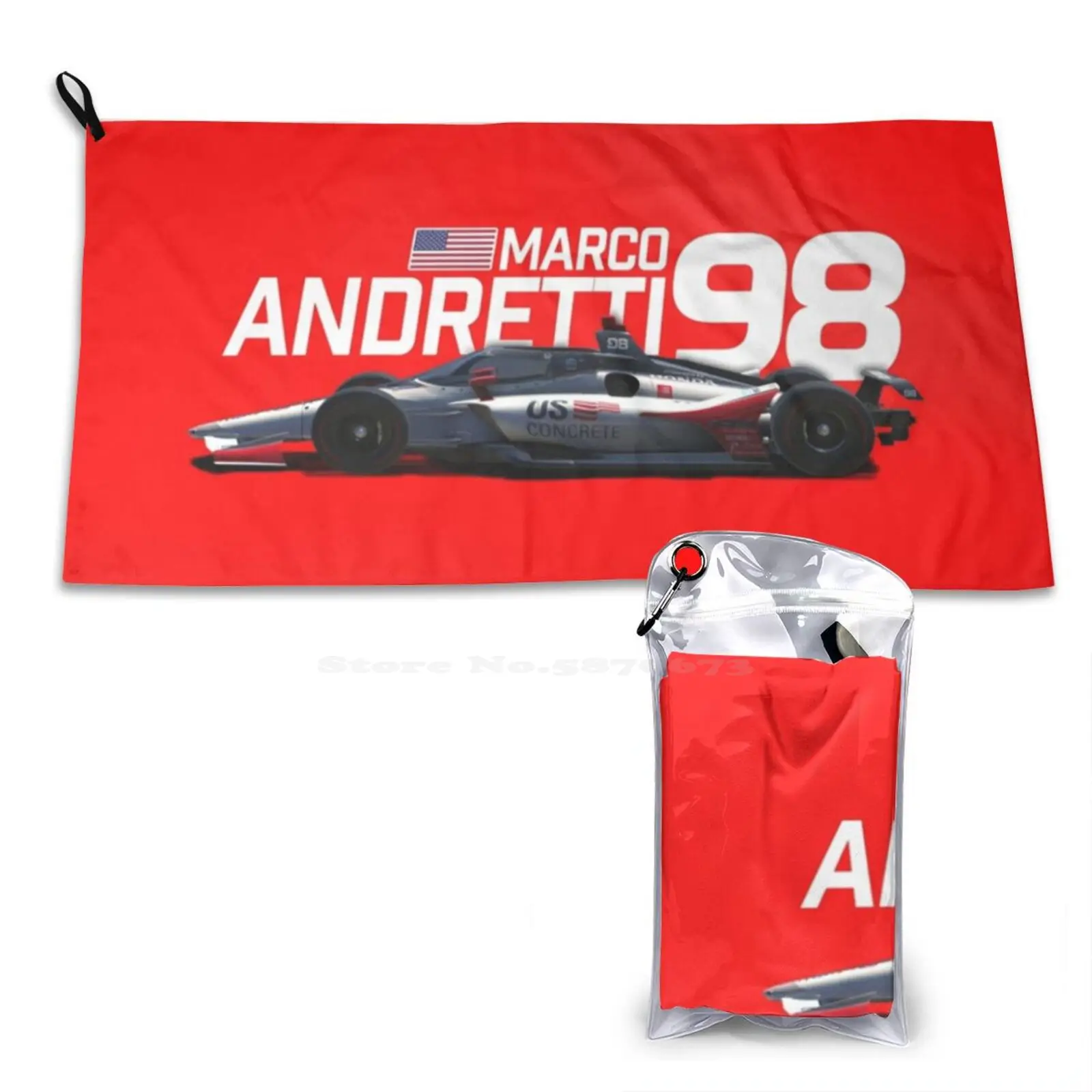 Ma98 Aa-Ca-Ma 2020 ( White Text On Red ) Personalized Soft Towel Home Outdoor Marco Son Italian Car Racer Indianapolis Indy